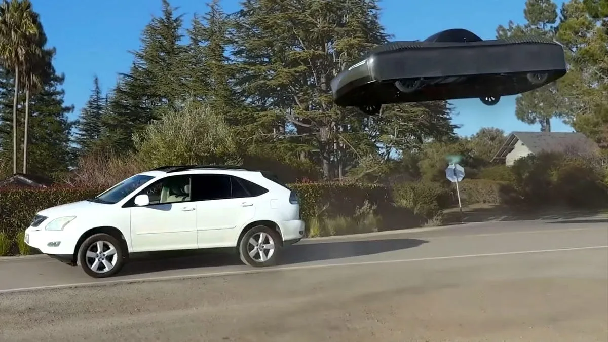 Flying Car Prototype Flies Over a Stopped Car – Video