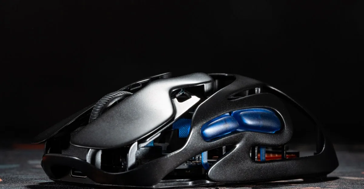 This gaming mouse has a striking skeletonized design and hot-swap batteries