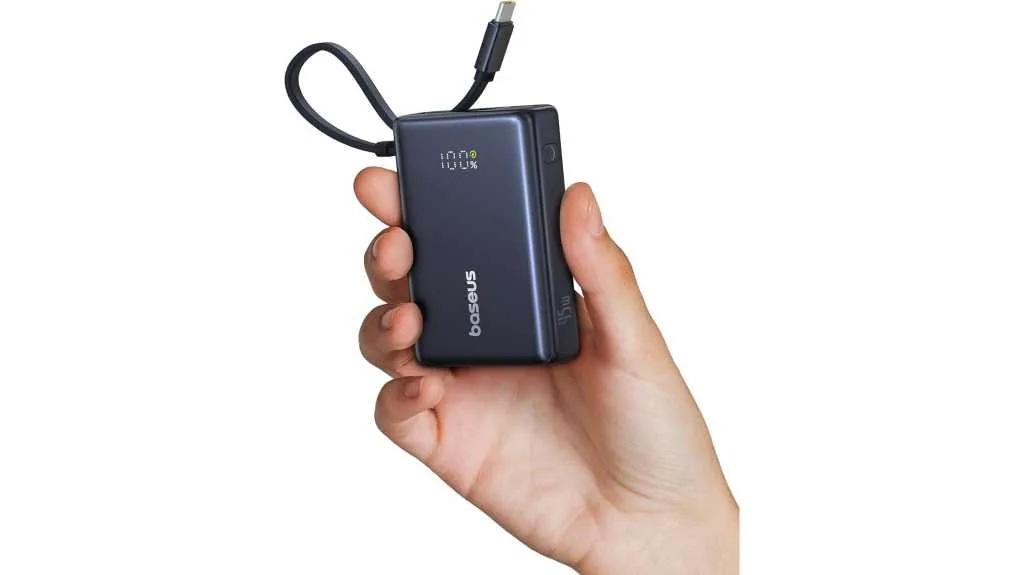 This 10K power bank with built-in USB-C cable is only $20 (36% off)