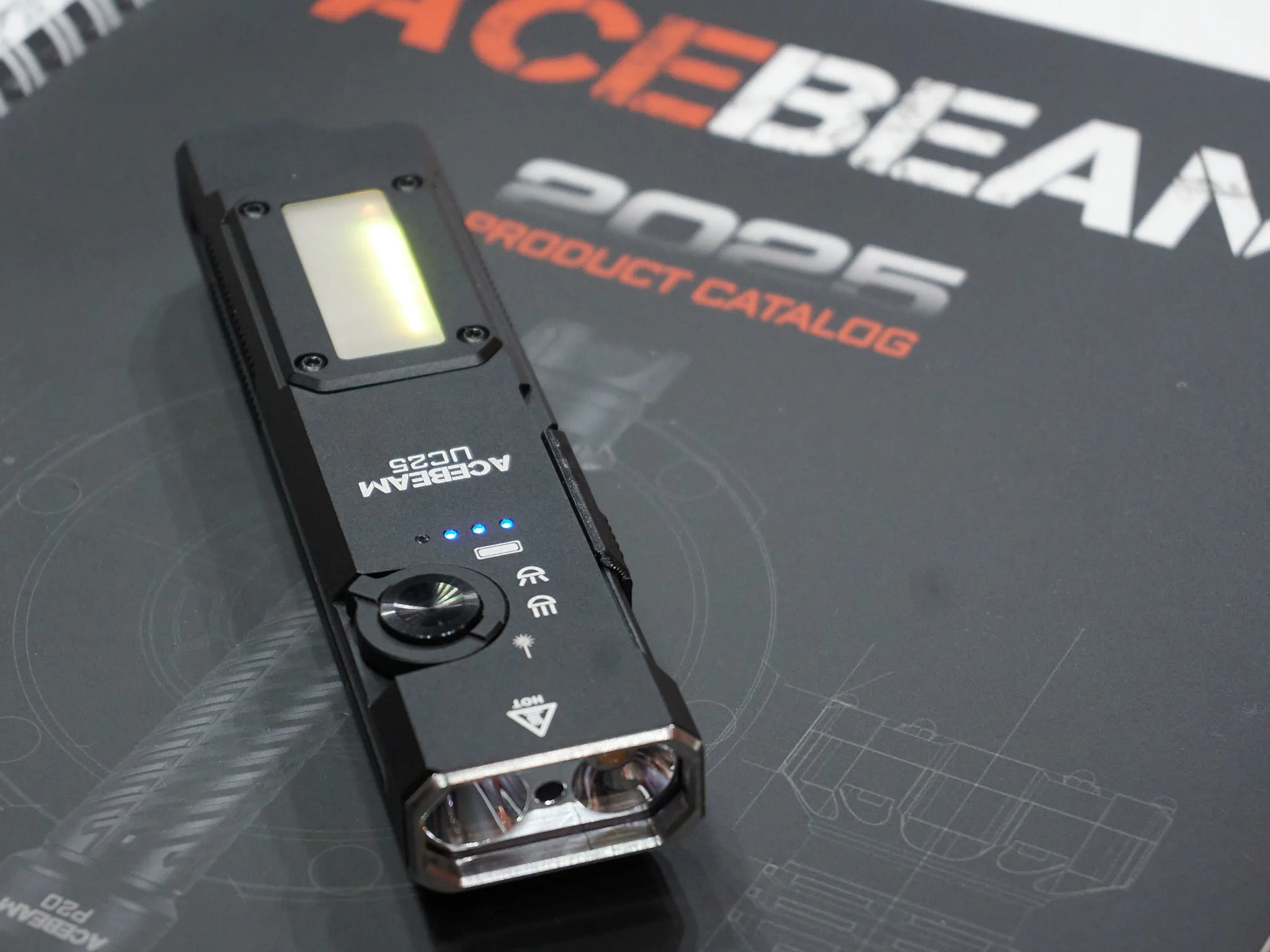 Acebeam showcases UC25 EDC flashlight prototype with multiple LEDs