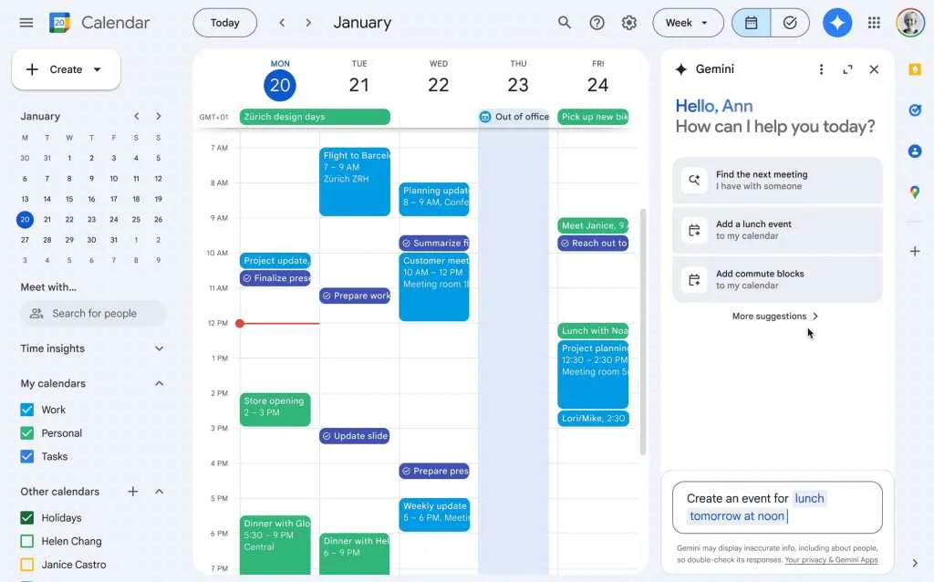 Google Calendar gets dedicated side panel for Gemini AI assistant