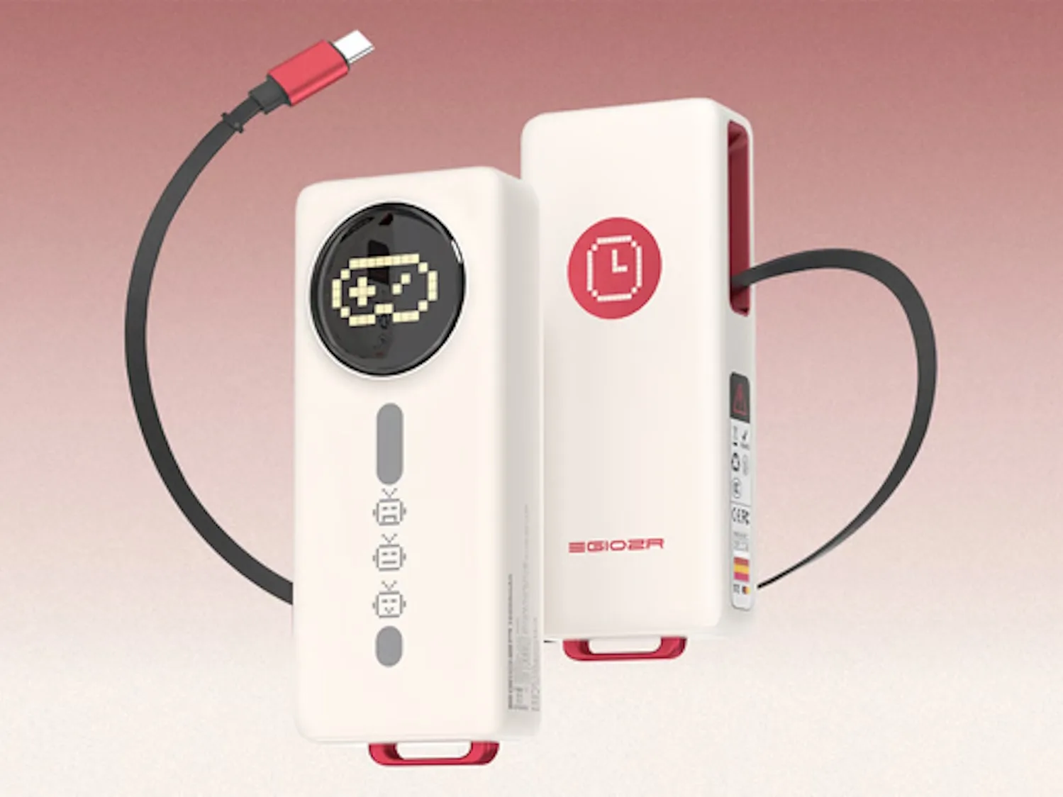 Cute Sanjinzy power bank with display and wireless charging now crowdfunding