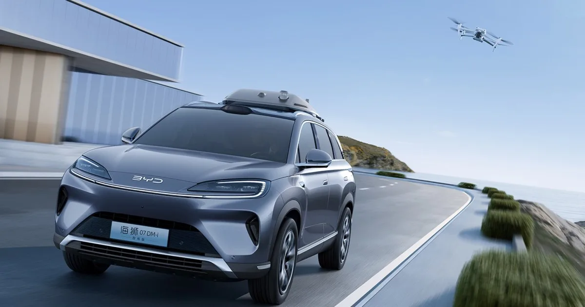 DJI and BYD offer a novel way to film road trips — at 33 mph