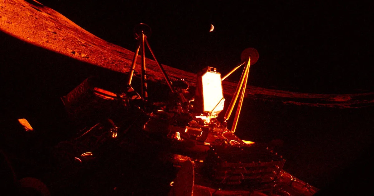 Lunar Lander Trips and Dies Inside South Pole Crater