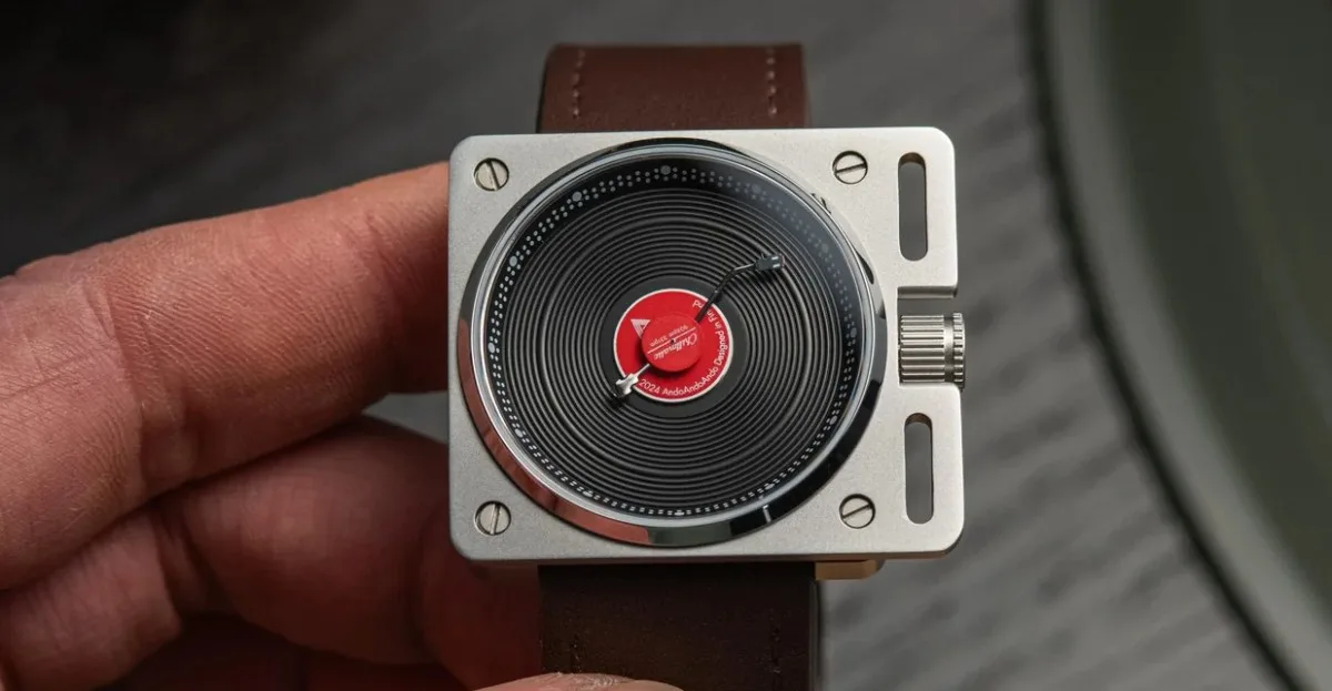 An iconic DJ turntable inspired this record player watch